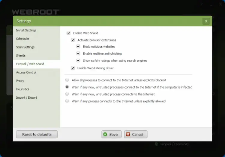 فایروال Webroot